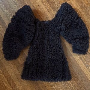 Selezza black tulle mini dress